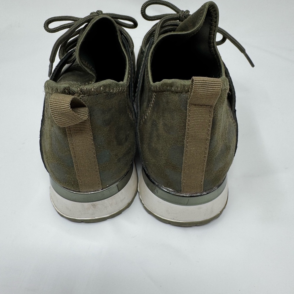 Top Moda Womens Size 8 1/2 Green Leopard Print‎ Fabric Fashion Sneakers - Picture 3 of 6